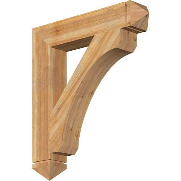 Ekena Millwork Legacy Arts & Crafts Rough Sawn Bracket, Western Red Cedar, 6"W x 34"D x 38"H BKT06X34X38LEC03RWR - main